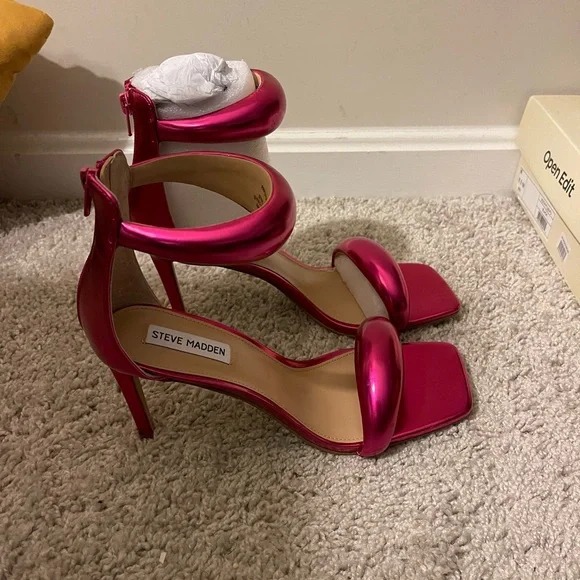 Steve Madden Partay Women's Pink High Heel Sandals - Picture 3 of 6